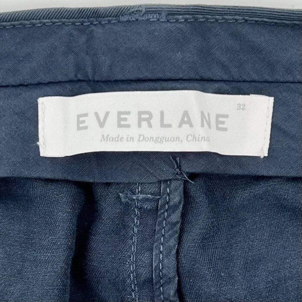 Everlane Mens Chino Pant Size 32 Navy Cotton Straight Leg Cotton Uniform Preppy